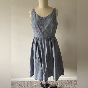 London Times Chambray Sleeveless Dress